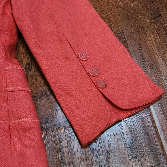 Bebe lined linen blazer in coral - Picture 5 of 5